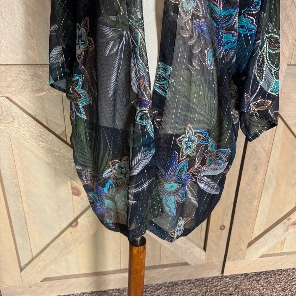 Amoressa Allanna Siracha sheer swimsuit coverup with floral print One Size / OS